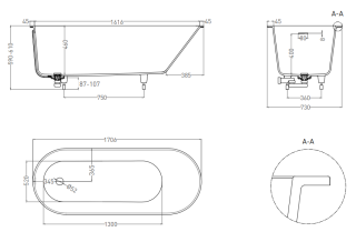 Ванна из искусственного камня Salini Ornella Kit S-Sense 102412M 180x80см белый матовый